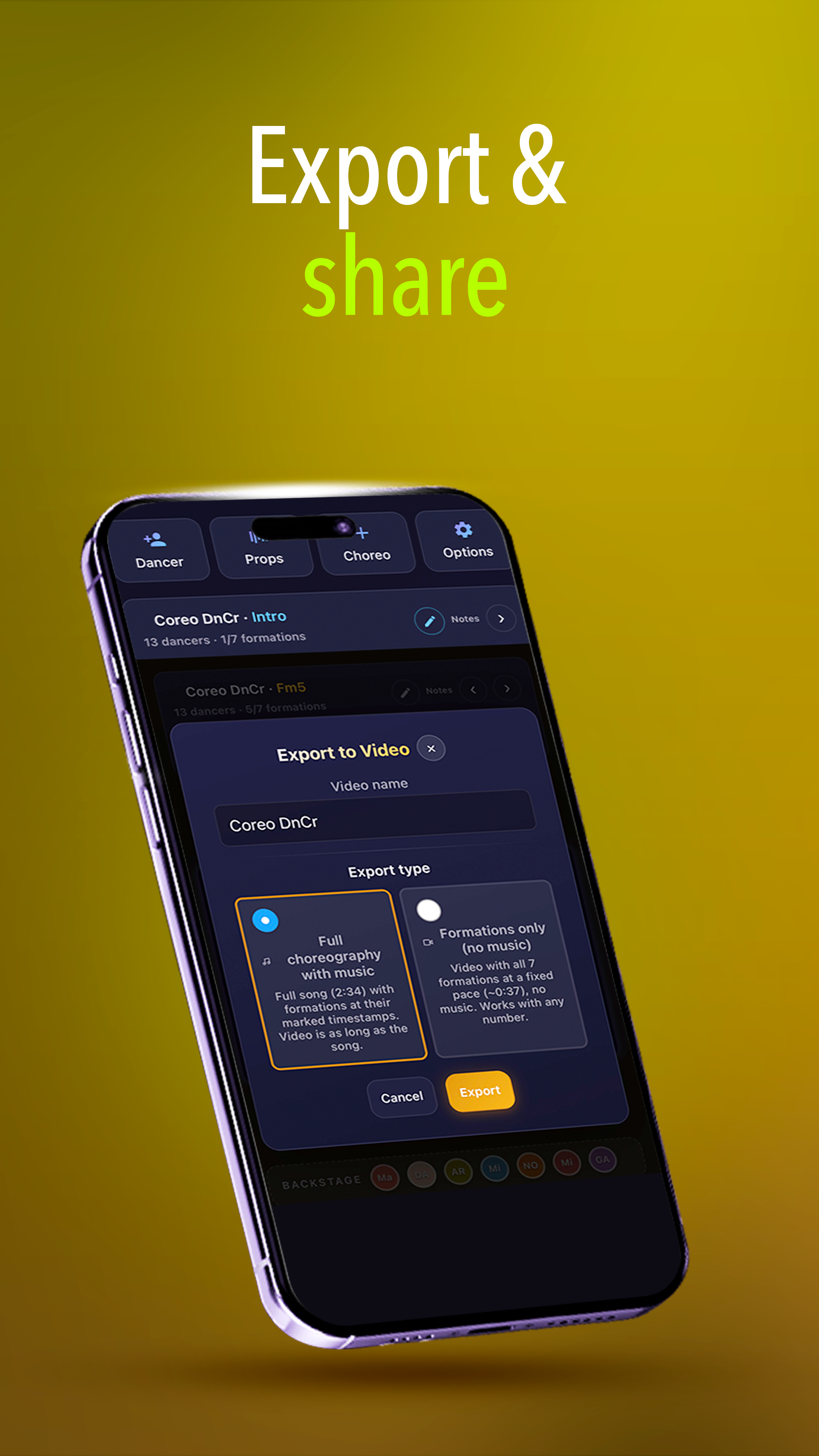 Export & Share